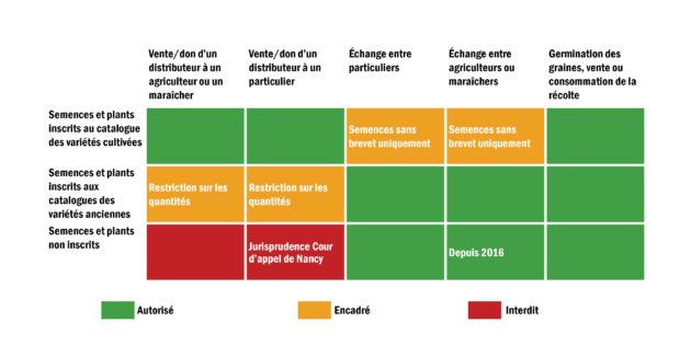 Résumé de la législation encadrant les semences. (Infographie Pierre Pauma)