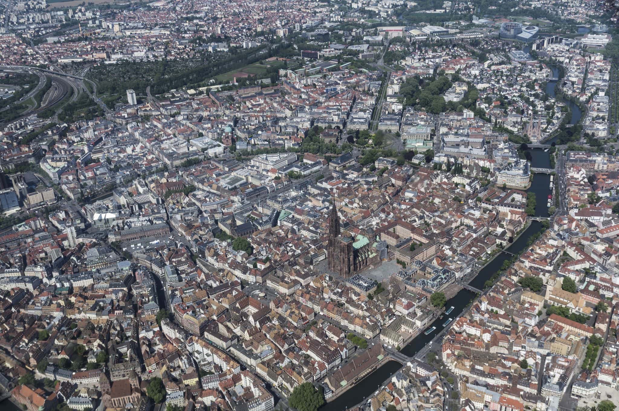 Strasbourg vue du ciel (Photo Francis Robert / FlickR / cc)