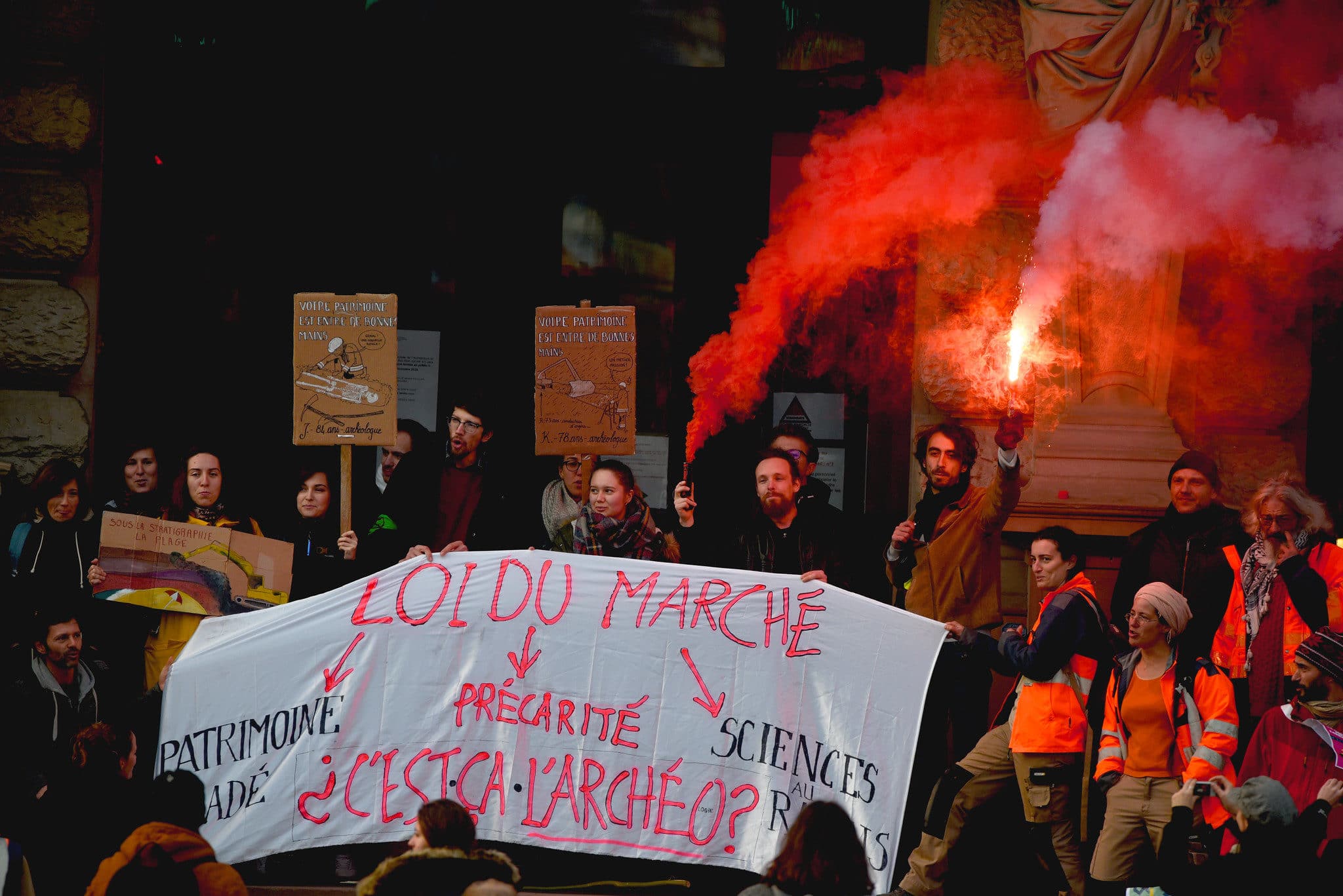 « Archéo en lutte Alsace » : ces « damnés de la terre » qui battent le pavé