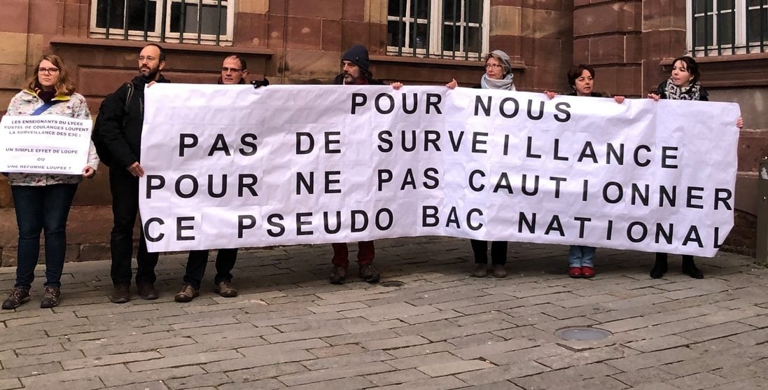 Contre une réforme du bac jugée inégalitaire, des profs du lycée Fustel en grève