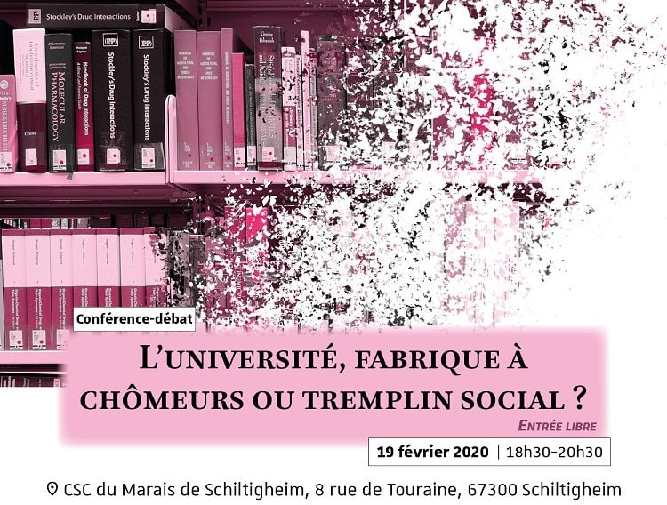 L’Université fabrique à chômeurs ou tremplin social ? Mercredi soir au CSC du Marais