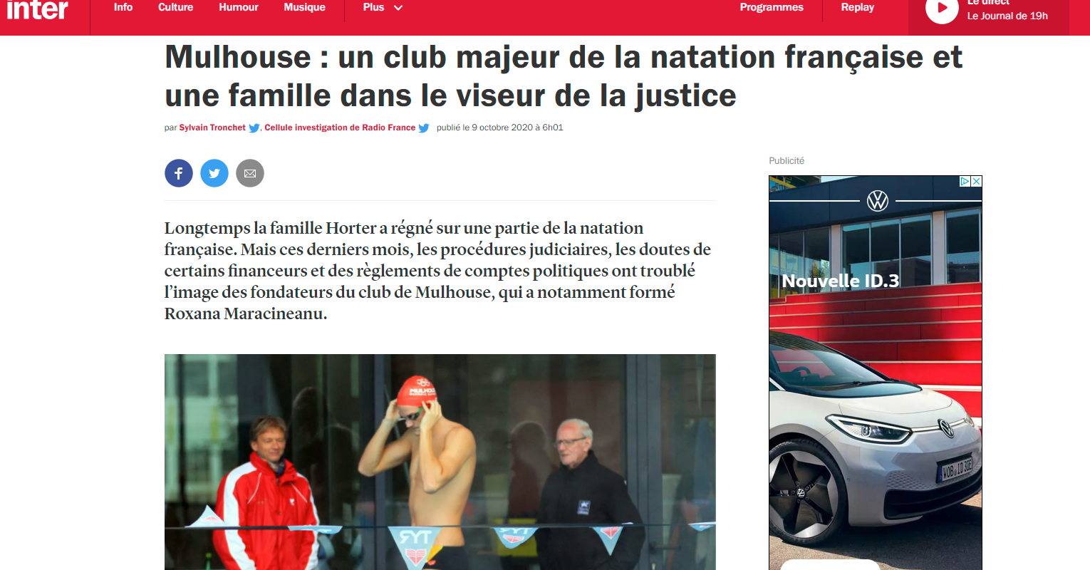 Manœuvres financières et politiques au très réputé club de natation de Mulhouse