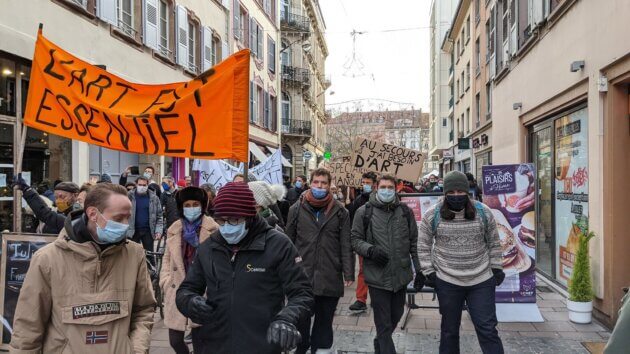 Image d'une manifestation des acteurs de la culture