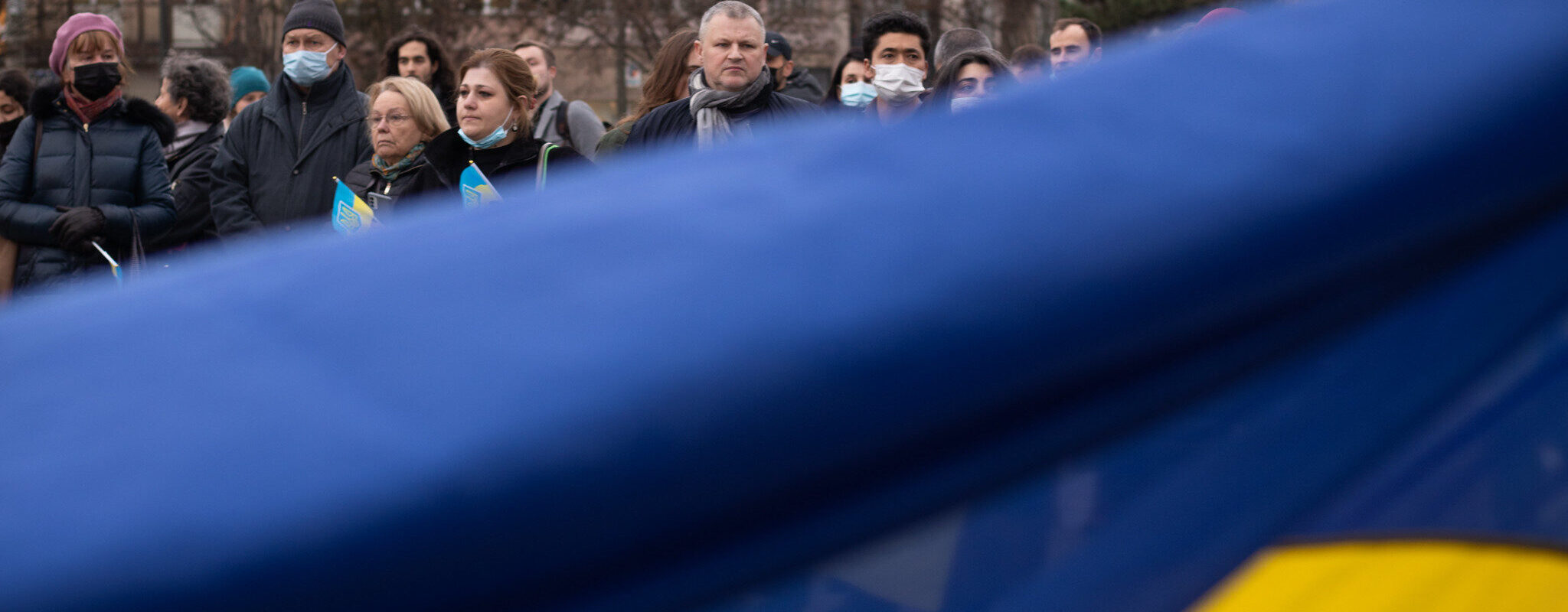 Une centaine de personnes place Kléber appellent à l’aide pour l’Ukraine