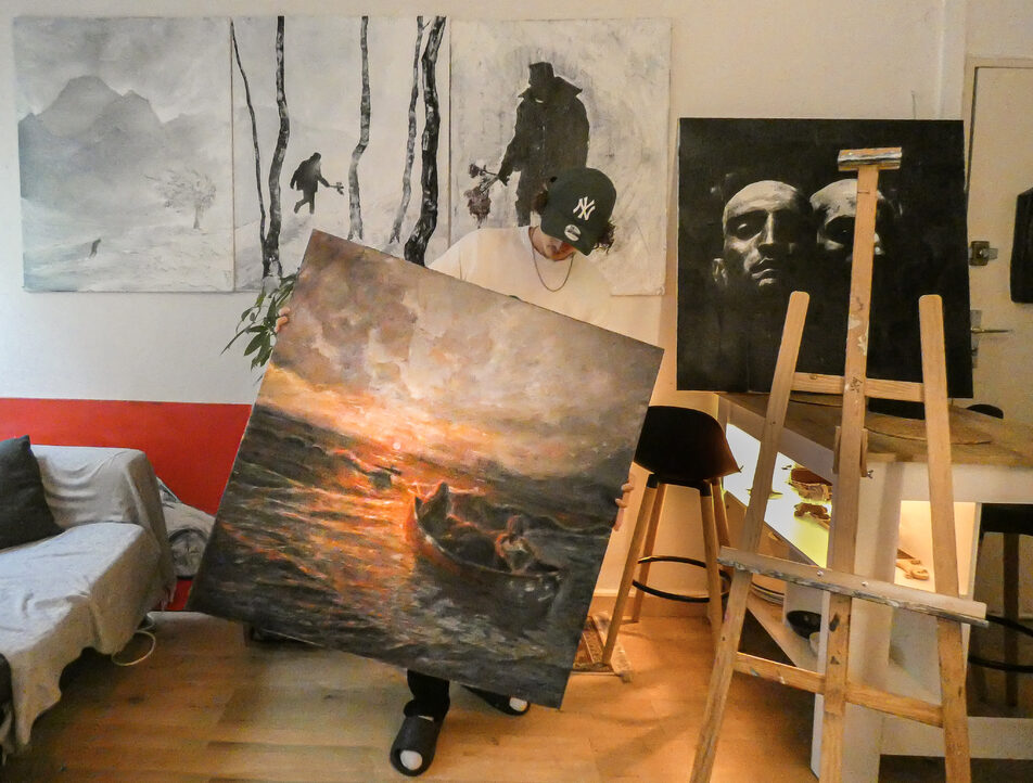 « J’aime beaucoup Monet et PNL » : à 20 ans, l’artiste Artemile expose pour la première fois à la galerie M5