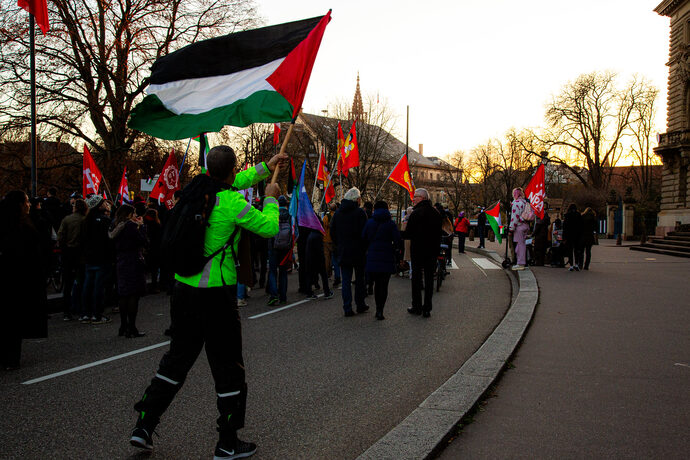 Manifestation contre l’invasion israélienne de Gaza samedi 10 février