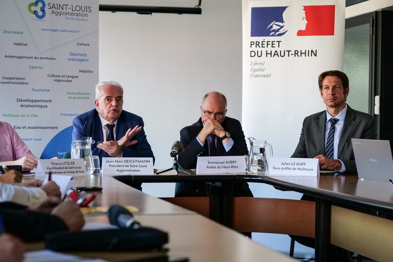 Le président de Saint-Louis agglomération, Jean-Marc Deichtmann, remercie les services de l'État pour leur "réactivité", dans le dossier des PFAS.