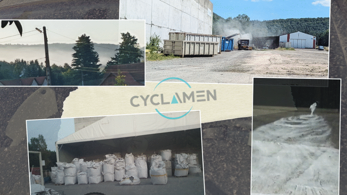 À Éguelshardt, Cyclamen recouvre les maisons d’une poussière menaçante