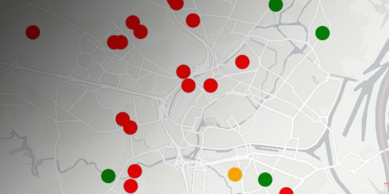 La carte des élèves à la rue de Strasbourg